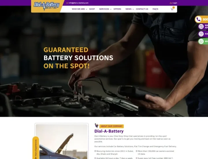 Dial-a-battery Web Store Development Service by Klever Tech Solutions